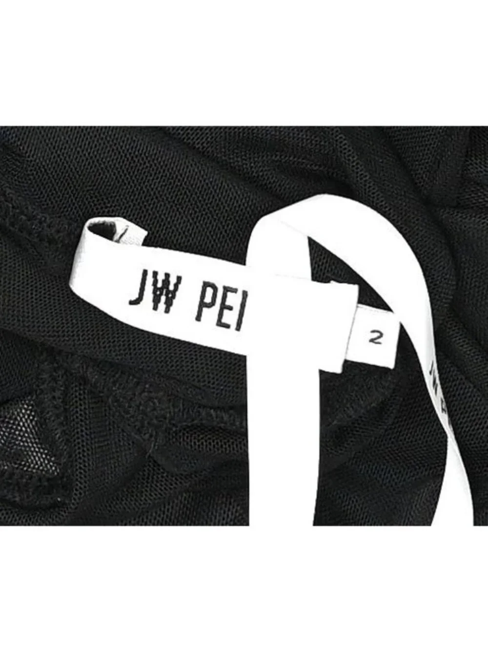 JW Pei Sophia Eye Print Mesh Dress in Black White - Picture 2 of 3